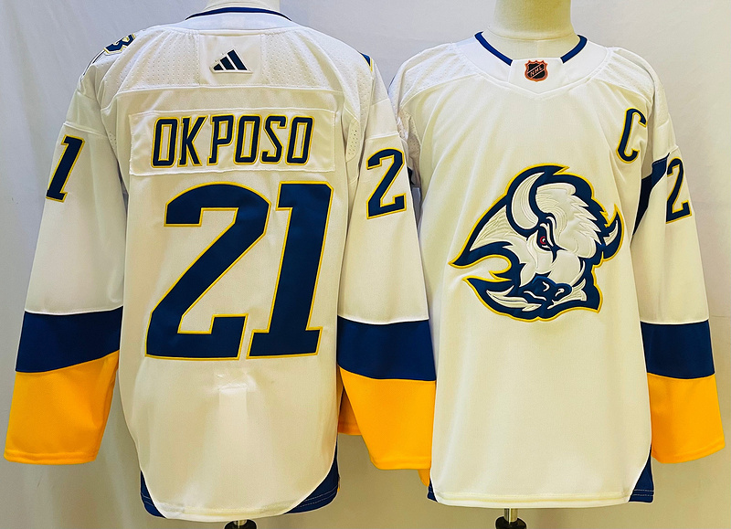 Men's Buffalo Sabres Kyle Okposo #21 White Jersey